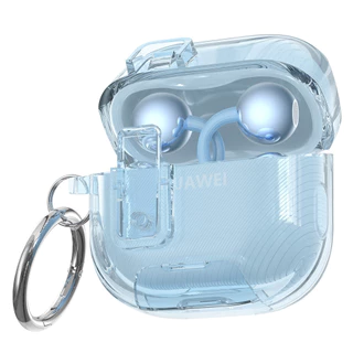 Auto Pop-Up โปร่งใส 2025 สําหรับ Huawei FreeClip 2/FreeClip หูฟังพร้อมพวงกุญแจกันกระแทก Protector Case พร้อมตะขอสําหรับ
