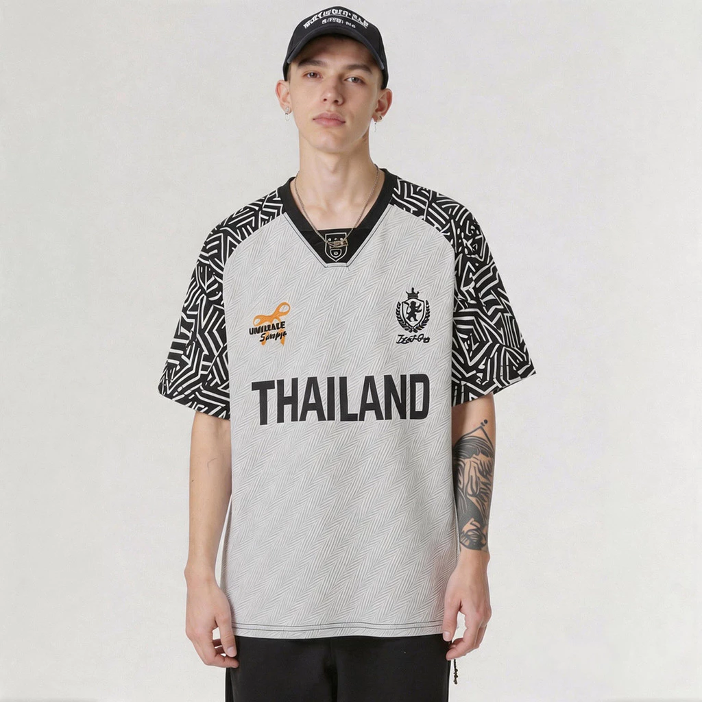 เสื้อกีฬา เนื้อผ้าดี เสื้อยืดแขนสั้น คอวี เบาสบายระบายอากาศ