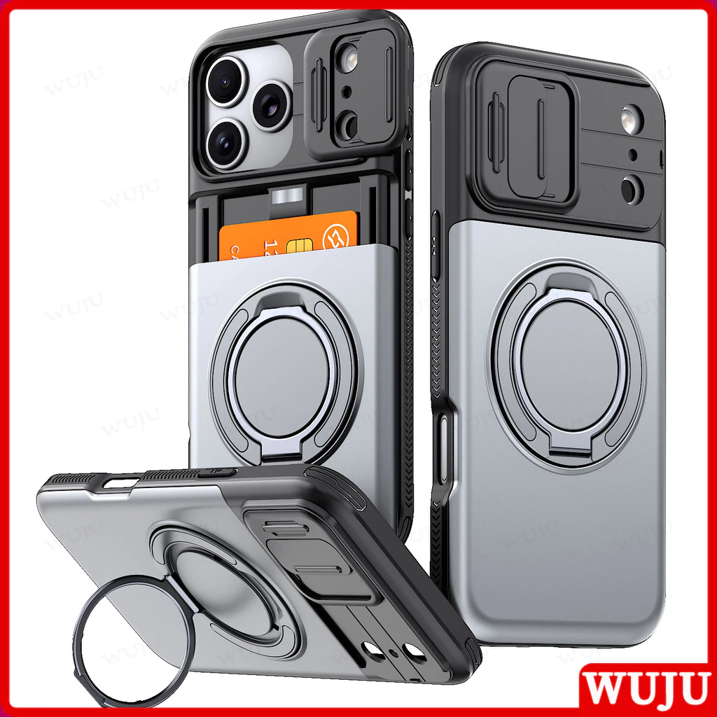 WUJU เคสแม่เหล็กไฮบริดสําหรับงานหนักสําหรับ IPhone 17 16 15 14 13 12 11 Pro Max พร้อมด้ามจับกันกระแทกสองชั้นและอเนกประสงค์