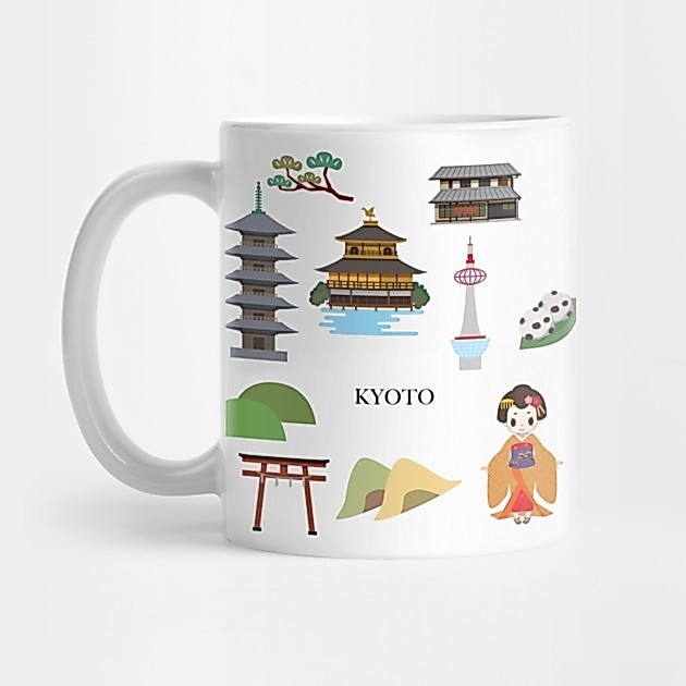 Kyoto Traditional Japan ของที่ระลึก - แก้วชา Kyoto Tower