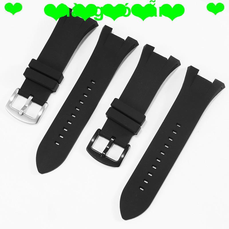 สายรัด เหมาะสําหรับ Armani Armani AX1803/AX1802/AX1050 Series ชาย Notch สายนาฬิกาซิลิโคนกันน้ํา