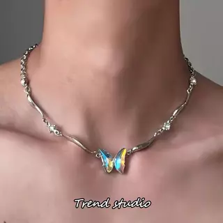 สร้อยคอรูปผีเสื้อไล่ระดับสี สร้อยโซ่คล้องกระดูกไหปลาร้าสุดเก๋ สร้อยคอรูปผีเสื้อหลากหลายแบบมีจำหน่าย