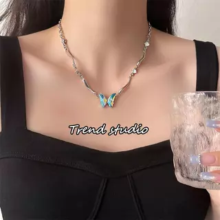 สร้อยคอรูปผีเสื้อไล่ระดับสี สร้อยโซ่คล้องกระดูกไหปลาร้าสุดเก๋ สร้อยคอรูปผีเสื้อหลากหลายแบบมีจำหน่าย
