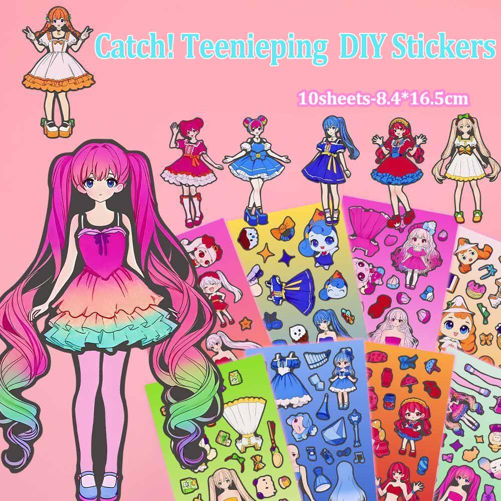 10 ชิ้น จับใหม่! Teenieping Refill Sticker เด็กระดมสมอง Diy Creative Handbook Sticker