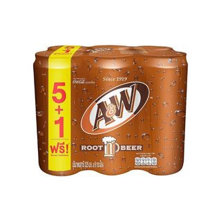 เอแอนด์ดับบลิวรูทเบียร์ 325มล.แพค 6 A&W Rootbeer 325ml. Pack 6 [หมายเลขบาร์โค้ด 8851959632543 ]