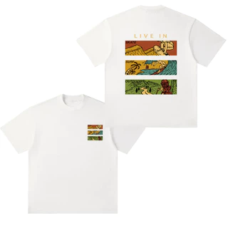 (ผ้าฝ้าย 100%)Luvoro oversize unisex เนื้อผ้านุ่มระบายแขนสั้น T-shirt สีดำและสีขาว เสื้อยืดทูโทน เสื้อยืดแขนสั้น C1584
