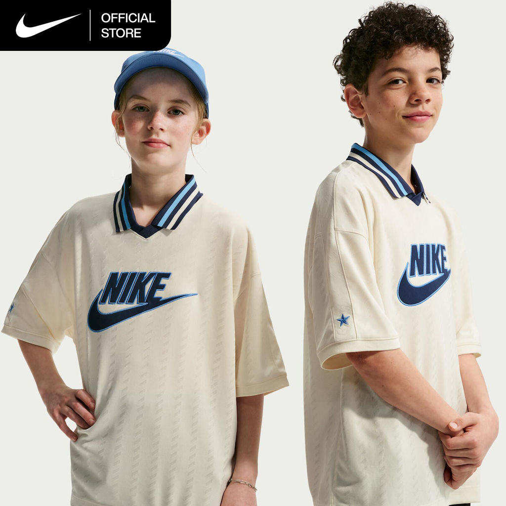 Nike Older Kids' Sportswear Short-Sleeve Jersey T-Shirt - Soft Pearl [IQ0435-047]