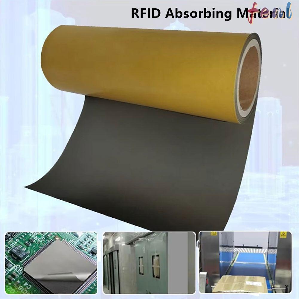 FENL สติ๊กเกอร์ป้องกันแม่เหล็ก 1 ม้วน, RFID NFC 3 ขนาดวัสดุดูดซับโล่ไมโครเวฟ, กาวสองหน้าต่ําความถี่สูงแผ่นเฟอร์ไรต์