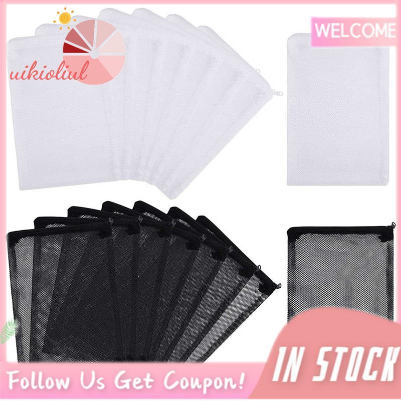 16 ชิ้น Aquarium Mesh Media Filter Bags, Nylon Media Filter Mesh Bags with Zipper (สําหรับ Particula