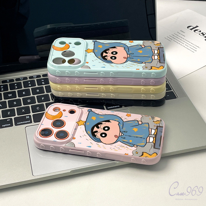 สำหรับ Samsung A07 A16 A10s A54 A17 A11 A50 A56 A36 A05s A15 A03s A55 A14 A35 A05 A04 A13 เคสชินจังขอบหัวใจครอบทั้งตัว