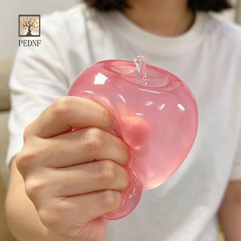 PEDNF ลูกบอลสกุชชี่น้ํามันมะพร้าว, ลูกบอลนุ่มสีฟ้า ของเล่นบีบรีบาวด์เร็ว, แบบพกพาโปร่งใส Quick-rebound Clear Jelly Maltose Squishy ของเล่นสําหรับเด็กผู้ใหญ่
