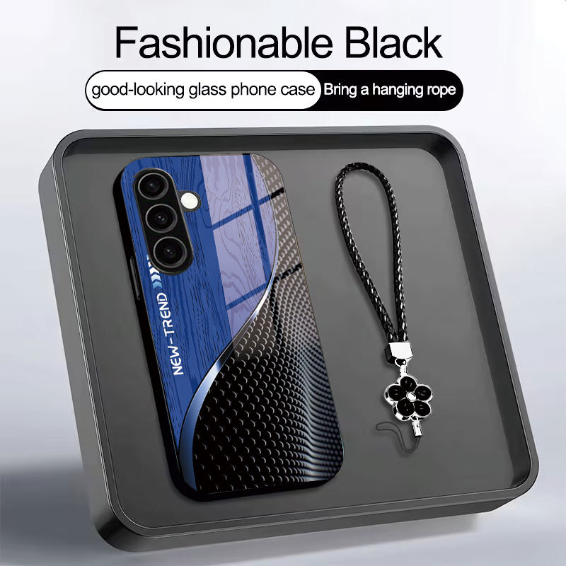 High-Endแฟชั่นกระจกนิรภัยเคสโทรศัพท์พร้อมเชือกเส้นเล็กเหมาะสําหรับSamsung Galaxy Note20 10 S26 Ultar S25 S24 S23 S22 S21 S20 A70 A56 A55 A54 A53 A52 A36 A35 A34 A32 A24 A33 A16 A14 A32 A32 A15 A24 A32 A32 A33 A24 A A13 A05s plus fe edge
