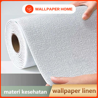 Wallpaper Home - Linen Roll 3D 50cmx280cm - Sticker Dinding Foam Dekorasi Kamar Coral Simple