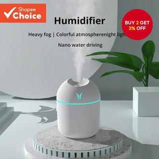 250ML Mini White Ultrasonic Air Humidifier Romantic Light USB Essential Oil Diffuser Car Purifier Aroma Anion Mist Maker