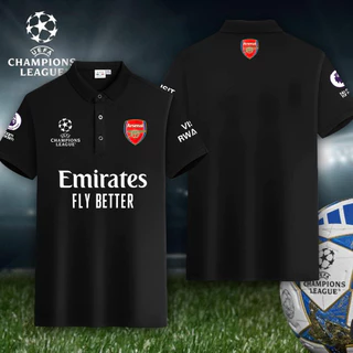 เสื้อโปโล เสื้ออาร์เซนอล/UEFA Champions League ทีมฟุตบอล Jersey Arsenal FC Pattern Polo Shirt S-3XL ผ้าฝ้าย เสื้อยืด