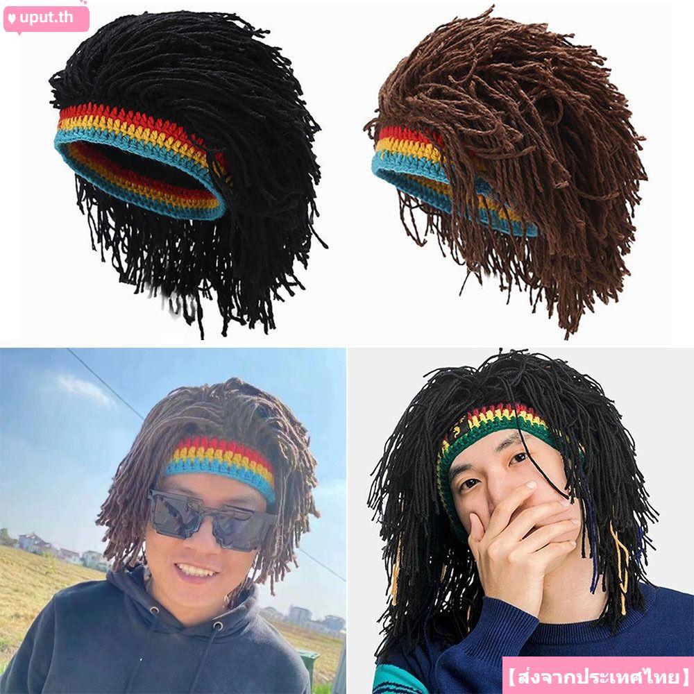 จัดส่งจากประเทศไทยUPUT Reggae Dreadlocks วิกผม, สีดํา/สีน้ําตาล Hip-hop วิกผม Braid หมวก, อินเทรนด์ Reggae Fiber Africa Roots บาร์
