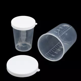 [Rui-t] 10 ชิ้น/เซ็ต 50/100ml Clear PP Liquid Pill ถ้วยตวงพร้อมฝาปิดกล่องยาท่องเที่ยวผู้ถือยาถ้วยคอนเทนเนอร์สําหรับยาเหลว