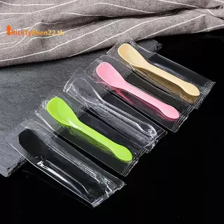 RickTyShen 50 ชิ้นมินิช้อนพลาสติก Flatware ช้อนสําหรับเยลลี่ไอศกรีมขนมอาหารเรียกน้ําย่อยช้อนสําหรับอุปกรณ์ปาร์ตี้สีเหลืองสีชมพู TH