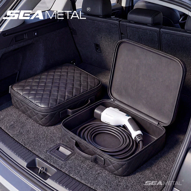 SEAMETAL กระเป๋าเก็บหัวชาร์จรถยนต์ไฟฟ้า กระเป๋าเก็บปลั๊กชาร์จ EV กันน้ำ จุสายชาร์จได้เยอะ พกพาสะดวก