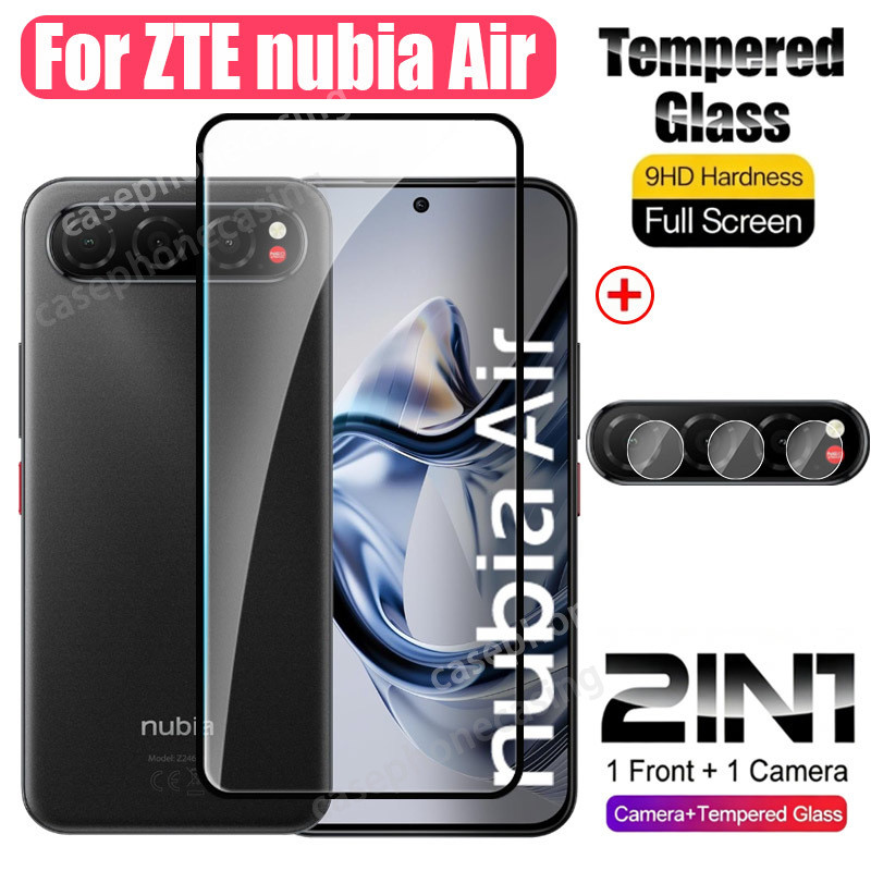 2in1 กระจกนิรภัยสําหรับ ZTE Nubia Air 4G 5G 2026 4in1 ป้องกันหน้าจอ Anti Scratch 9H ความแข็งคลุมทั้งหมดกระจกนิรภัยฟิล์ม HD ฟิล์มป้องกัน
