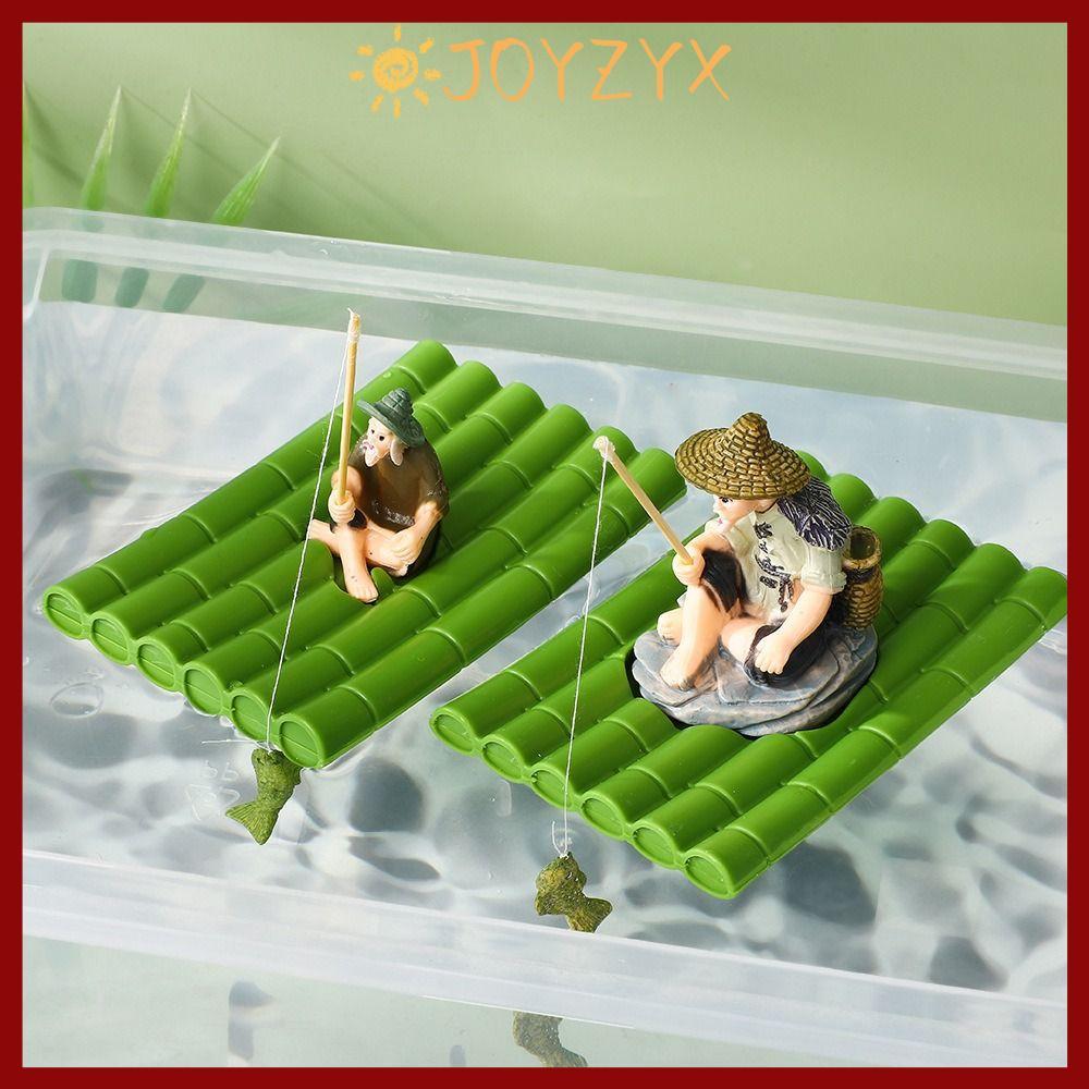JOYZYX Old Man เครื่องประดับตกปลา,โฟมใบบัว Jiang Tai Gong ตกปลา, PVC คุณภาพสูง DIY ลอยถังปลาตกแต่งรถเครื่องประดับ
