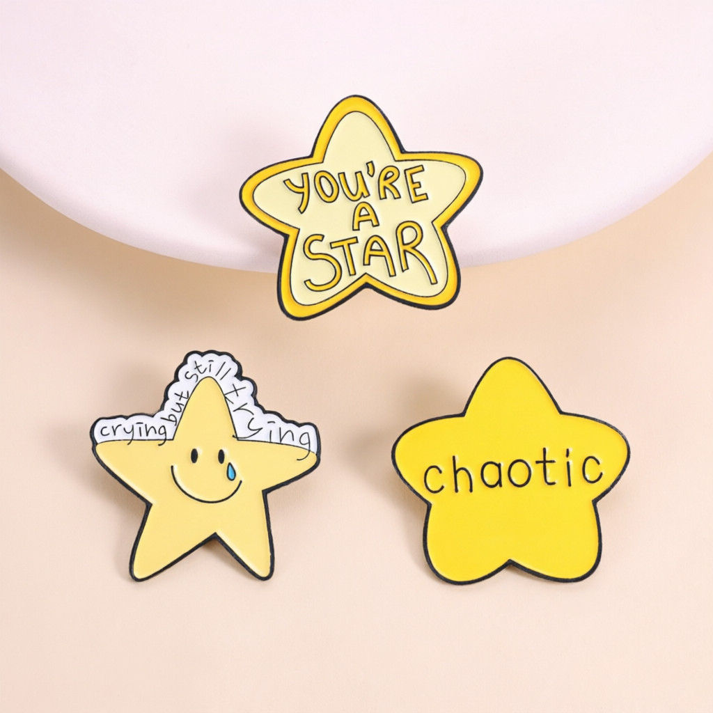 Youre A Star Positive Quote Enamel Pin Wholesome Yellow Star เข็มกลัดกระเป๋าเป้สะพายหลังหมวกตกแต่งอุปกรณ์เสริม Ideal ของขวัญสําหรับเพื่อน
