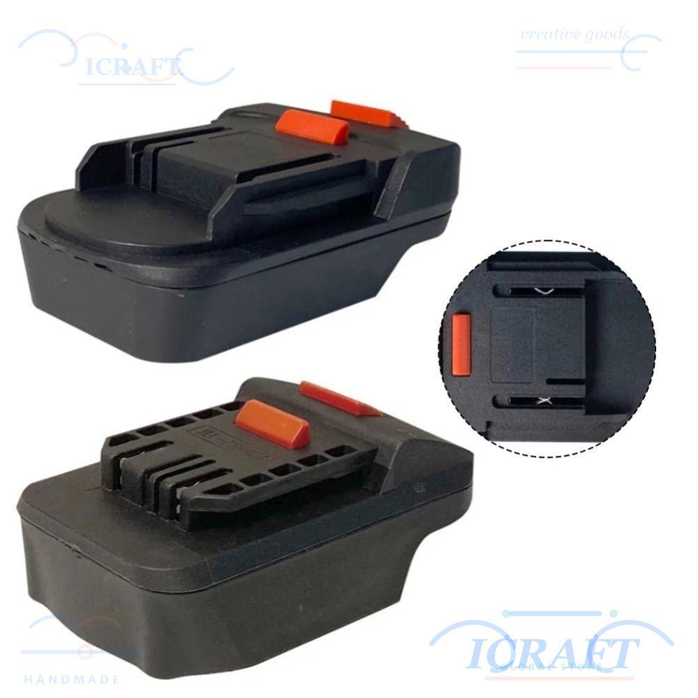 ICRAFT ตัวแปลงแบตเตอรี่ลิเธียม, อะแดปเตอร์แบตเตอรี่ฐานแปลงพลาสติก 18V, อุปกรณ์เสริมเครื่องมือไฟฟ้า 2 in 1 สําหรับแบตเตอรี่ Dayi A3
