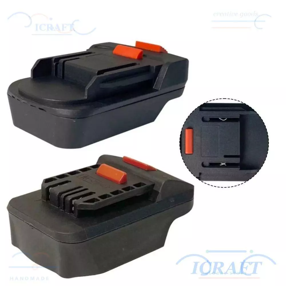 ICRAFT ตัวแปลงแบตเตอรี่ลิเธียม, อะแดปเตอร์แบตเตอรี่ฐานแปลงพลาสติก 18V, อุปกรณ์เสริมเครื่องมือไฟฟ้า 2 in 1 สําหรับแบตเตอรี่ Dayi A3