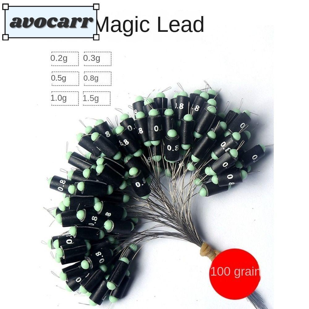 AVOCAR 100 ชิ้นน้ําหนักตะกั่ว Sinkers, Fast ใช้แยกตกปลาตก, 2024 รอบยิง 0.2-1.5g ตะกั่วน้ําหนักเพิ่มเติม Sinker ตกปลา