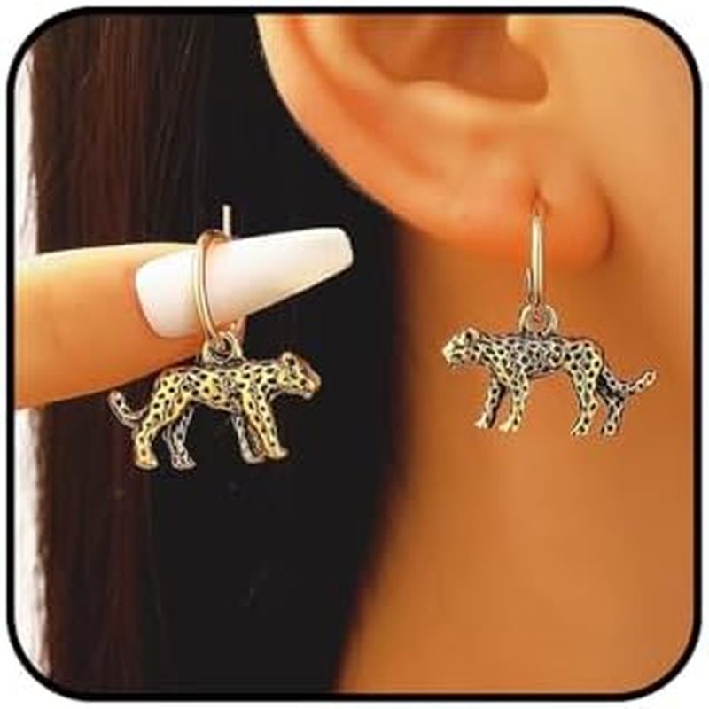 Drop Statement Leopard Women, อินเทรนด์สําหรับ Dangle Leopard Style ต่างหู Safari Wild Jewelry Gold 