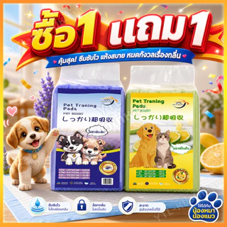 YTL 🐶ซื้อ1 แถม1🐶แผ่นรองฉี่สุนัข ซึมซับไดีดี (กลิ่นเลมอน + กลิ่นลาเวนเดอร์) ต่อต้านแบคทีเรีย แผ่นรองฉี่ แผ่นรองฉี่แมว