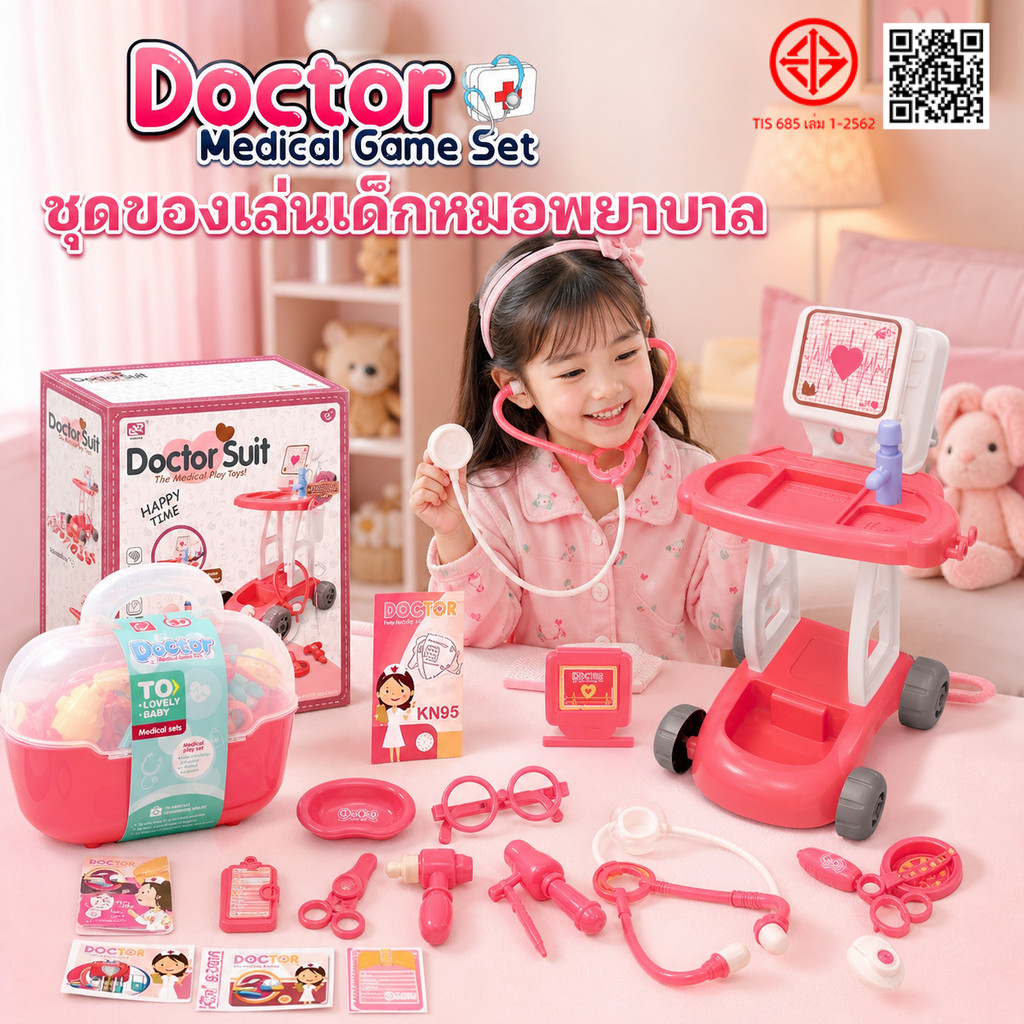 Lovely_Snoopy ชุดของเล่นคุณหมอ ของเล่น ของขวัญเด็ก สวมบทบาท ชุดหมอเด็ก รถพยาบาลของเล่นเด็ก