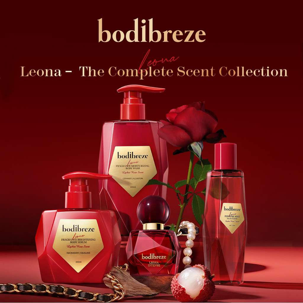 Bodibreze Leona Floral Fragrance Body Care Set 1-4 pcs  | Perfume Body Serum Body Wash Lychee Rose Gift Set