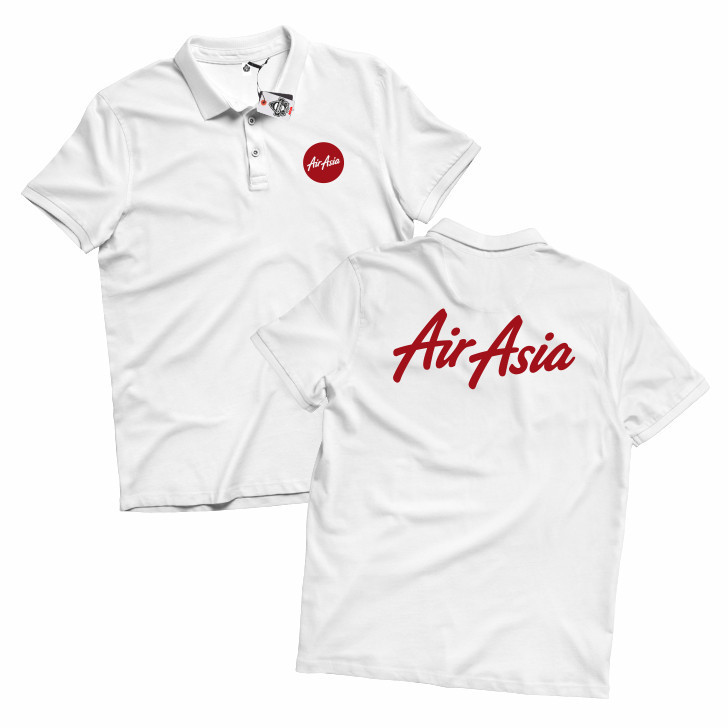 เสื้อโปโลพิมพ์ลายดอกไม้เขียนด้วยลายมือ AirAsia มีหลายสีให้เลือก ทำจากผ้าฝ้าย 100% มีปก ขนาด S-3XL