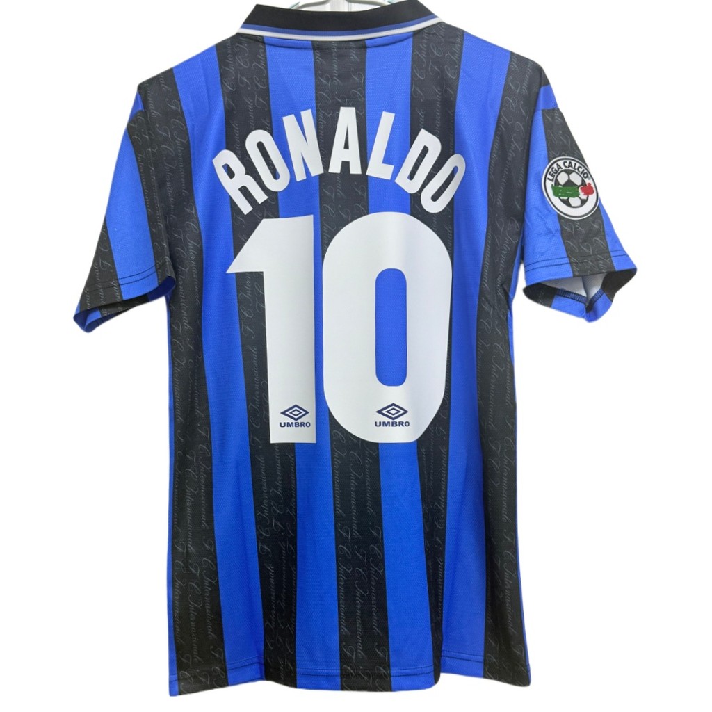 1997/98 Inter Milan คุณภาพสูง Home Retro Soccer Jersey เสื้อยืดที่กําหนดเองเสื้อฟุตบอล RONALDO