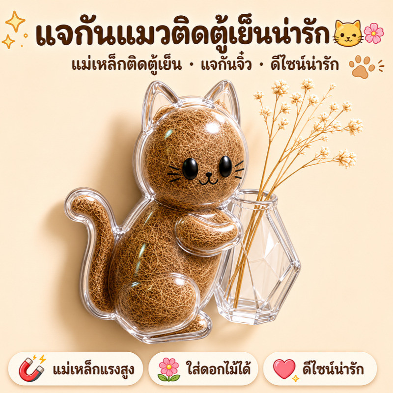 😻กล่องเก็บขนสัตว์เลี้ยงที่ระลึกรูปแมว💕ของขวัญสัตว์เลี้ยง/เก็บขนแมวแม่เหล็กติดตู้เย็น/กล่องใสเก็บขนแมวและหนวดแมวน่ารัก/แมวนั่ง/แมวสุดน่ารัก ที่ระลึกสำหรับตกแต่งบ้านและเก็บขนน้องแมว/แม่เหล็กติดตู้เย็นรูปแมว/เอฟเฟ็กต์ภาพสามมิติ/กันลื่น