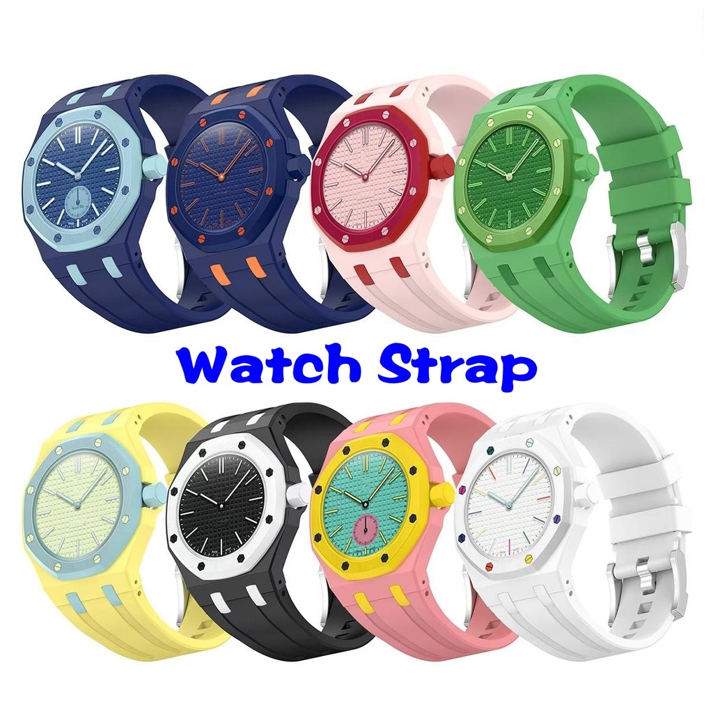 Fit สําหรับ AP x Swatch Royal Pop สายซิลิโคนอย่างเป็นทางการสไตล์เดียวกันเปลี่ยนนาฬิกาสําหรับ Audemars Piguet x Swatch Royal Pop นาฬิกาพก, ยางกันน้ําสร้อยข้อมือกีฬา