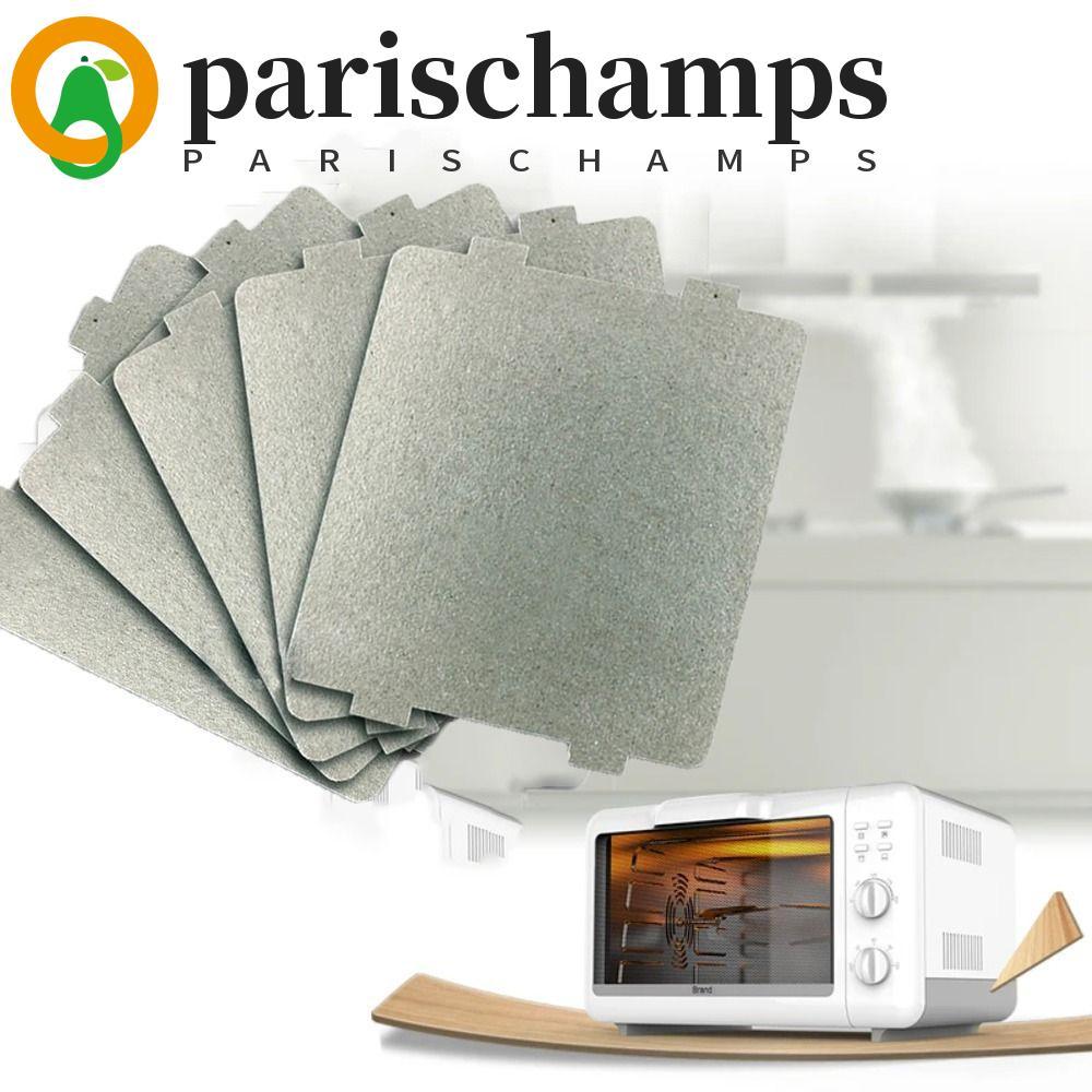 PARISCHAMPS เตาอบไมโครเวฟ 5 ชิ้น แผ่นไมกา, แผ่นไมกาทนต่ออุณหภูมิสูงสากล, 9.9X10.8 ซม. ฉนวนสารหน่วงไฟ แผ่นปิดเครื่องใช้ไฟฟ้าภายในบ้าน