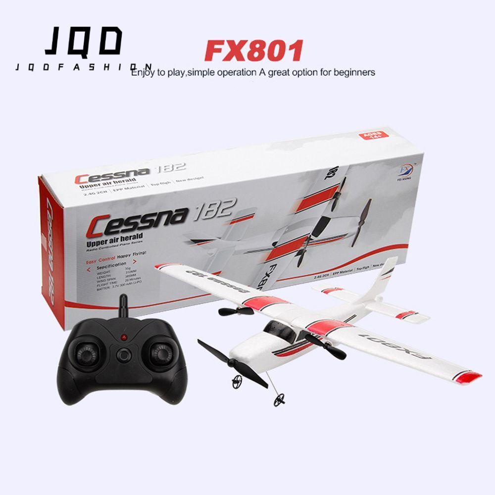 JQD สําหรับ Cessna 182 FX801 เครื่องบินของเล่น 2CH ปีกคงที่ทนฤดูใบไม้ร่วงเด็ก RC เครื่องร่อน