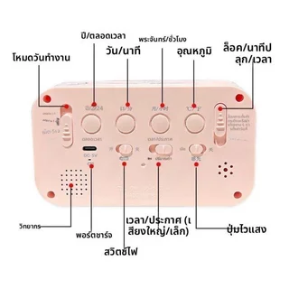 นาฬิกาปลุกดิจิตอล ตั้งโต๊ะ จอ LCD ไฟกลางคืน วัดอุณหภูมิ ปฏิทิน ลายคาปิบารา มินิมอล เด็ก