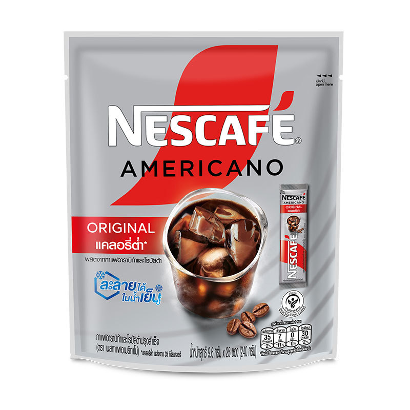 เนสกาแฟ เบลนด์ แอนด์ บรู กาแฟปรุงสำเร็จ อเมริกาโน่ 9.6 ก. 25 ซอง (NESCAFE Blend & Brew Americano Coffee 9.6 g 25 sachets