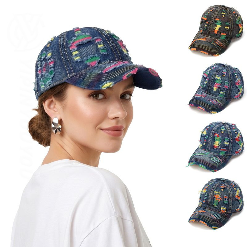 HANLU New Ripped Denim Baseball Cap
