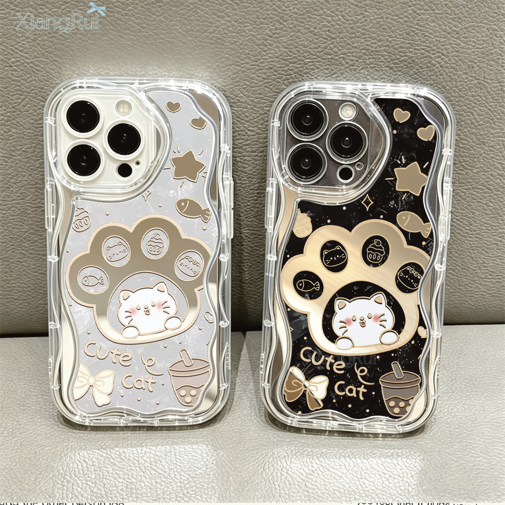 น่ารัก Hollow Cat Claws กระจกครีมเคสโทรศัพท์ Redmi 15 A515C14C Note14 14 Pro 13 12 A2 A1 A3 10 9 12C