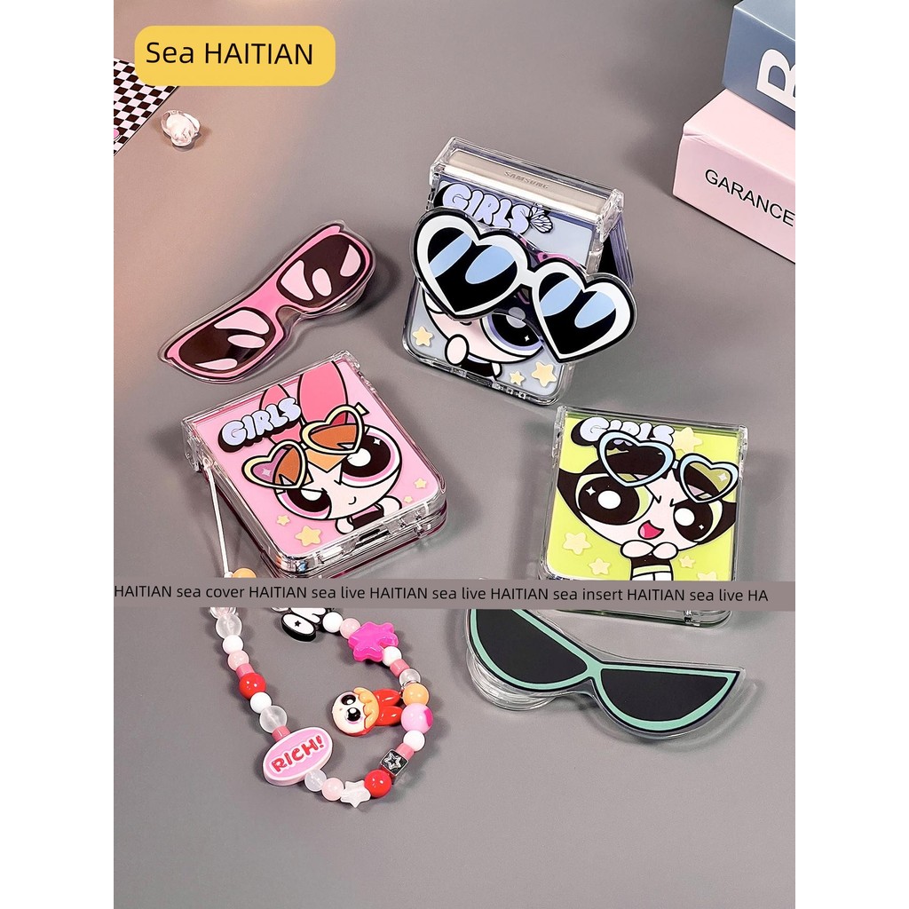 เคส z flip 5 เคส z flip 6 Haitian แว่นกันแดดการ์ตูนตํารวจน้อยเหมาะสําหรับ Samsung หน้าจอพับ zflip7 เ
