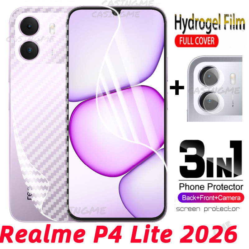 ฟิล์มไฮโดรเจลคลุมทั้งเครื่อง สําหรับ Realme P4 Lite ป้องกันหน้าจอและกล้องหลัง รองรับ Realme P4 Lite/P4x/Power 4G 5G ไม่ใช่อะลูมิเนียม