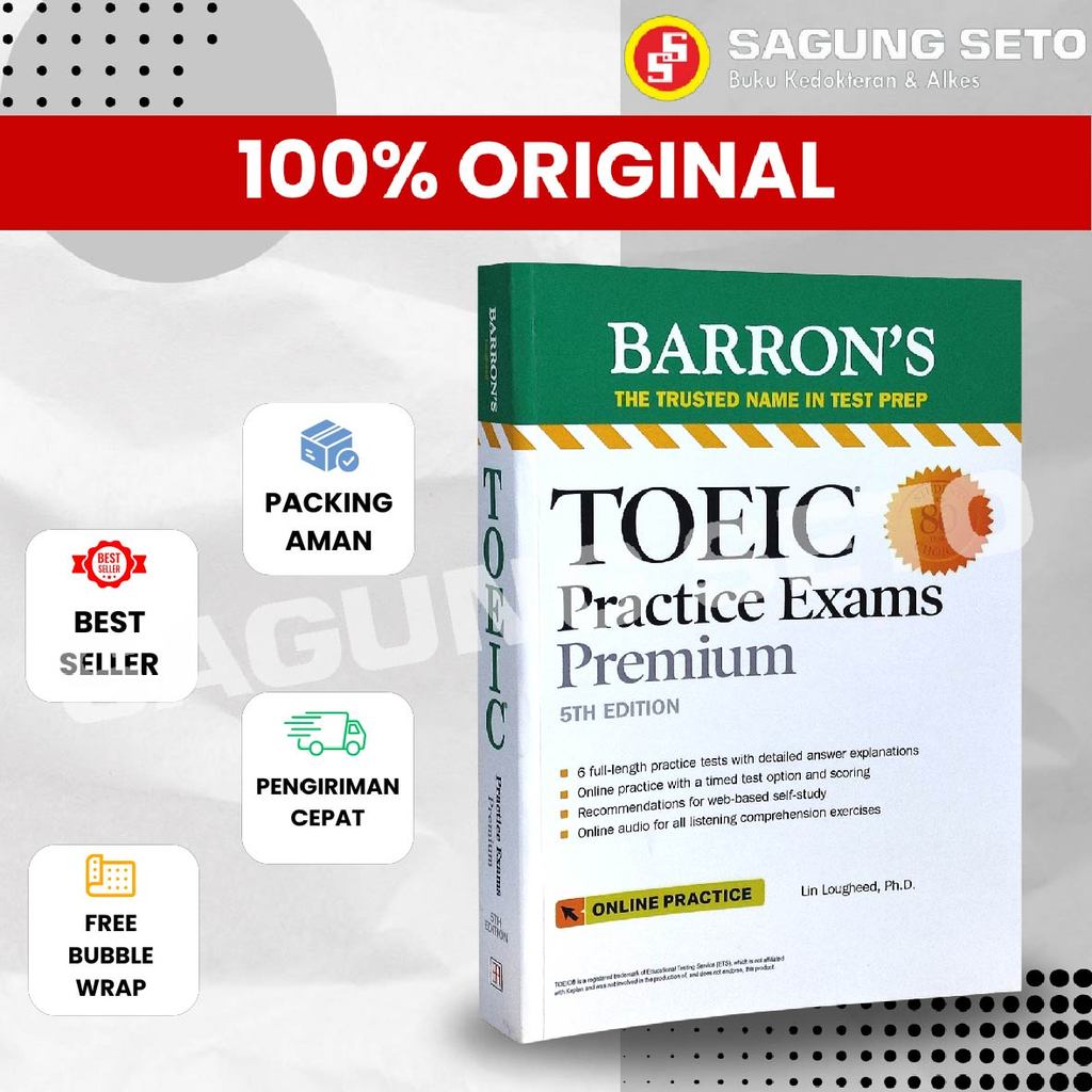 BARRONS TOEIC PRACTICE EXAMS PREMIUM 5ED BOOK - LIN LICENSED / BARRON TOEIC