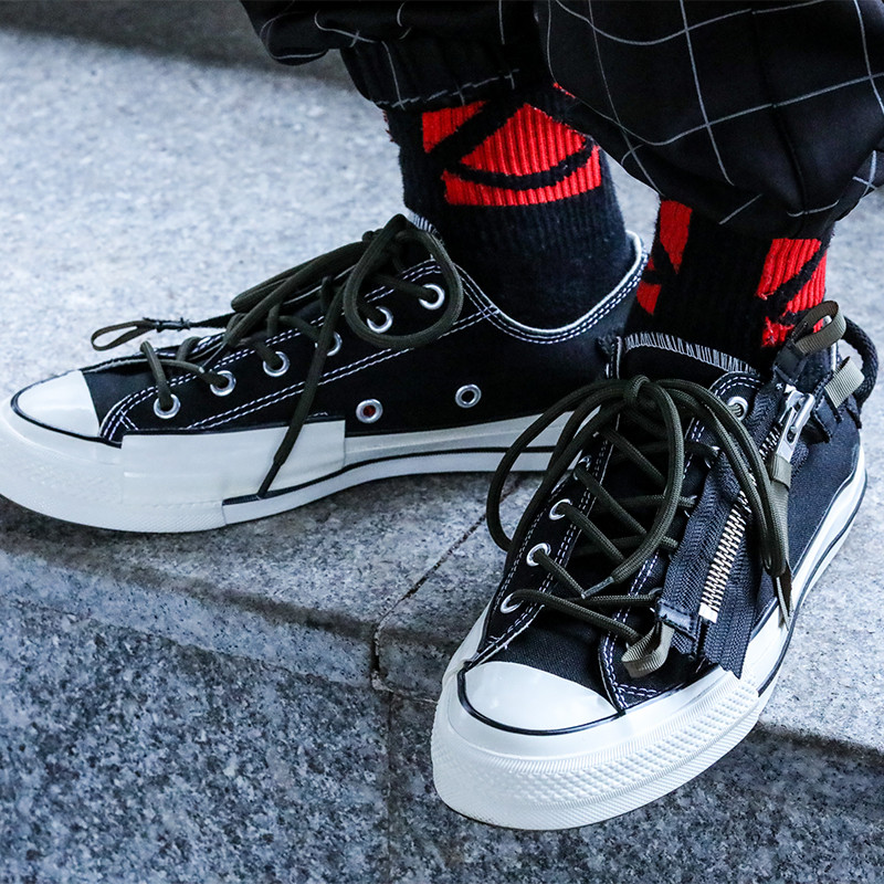 ENSHADOWER คอนซีลเลอร์ LOW-Top ซิปด้านข้างรองเท้าสบายๆรองเท้าผ้าใบอินเทรนด์ CODE ZIP 1 LOW