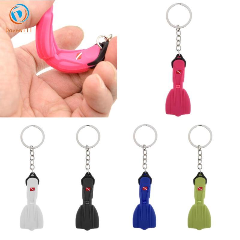 [Dovewill] ซิลิโคนดําน้ํา Fin Key Chain Dive Flag Diver พวงกุญแจผู้ถือกุญแจ Charm จี้