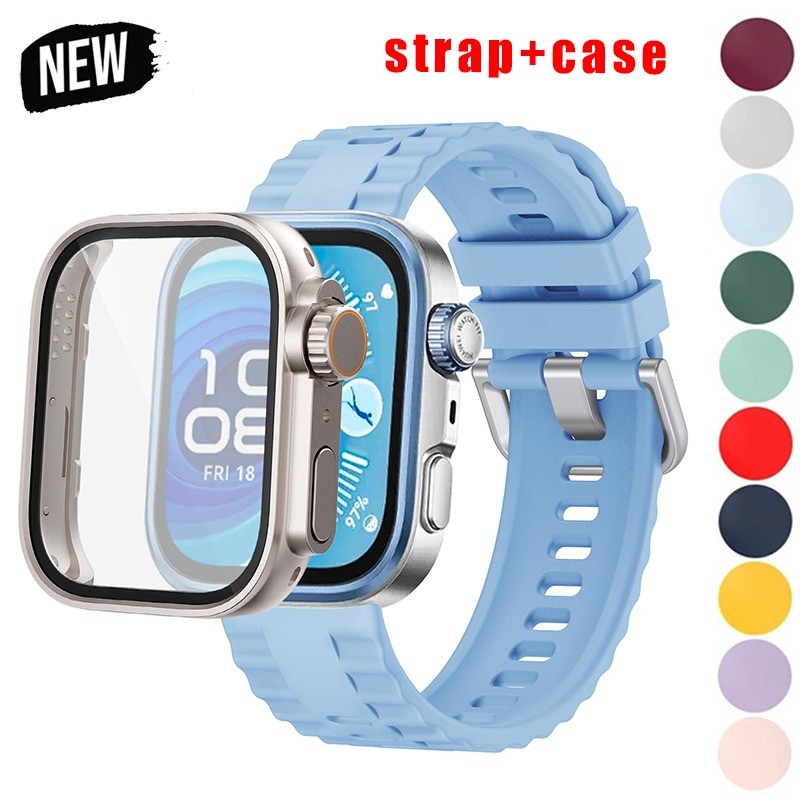 Strap+Case สําหรับ huawei watch fit 5pro/5 Bracelet+เปลี่ยนเป็นปกเป็นพิเศษ martwatch sport band
