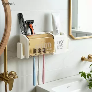 Erudent Multi Functional ติดผนังห้ารูผู้ถือแปรงสีฟันห้องน้ํา Ra Organizer สําหรับครอบครัวยาสีฟัน Storage Solution ใหม่